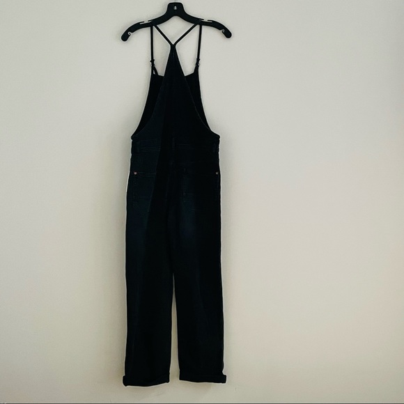 Anthro Black Distressed Denim Overalls - Picture 7 of 14